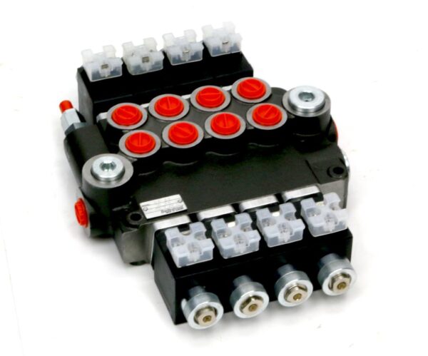 Rozdzielacz hydrauliczny 4-sekcyjny sterowany elektrycznie (12V) 80L
