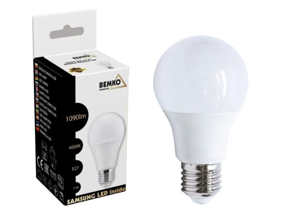 Żarówka LED (LED SAMSUNG) 230V E27 A60 11W 1090LM 4000K barwa dzienna (sprzedawane po 10)